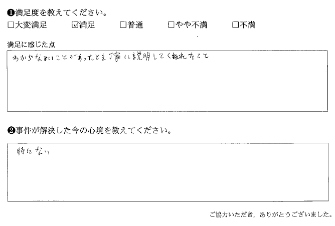 わからないことがあったとき丁寧に説明してくれた