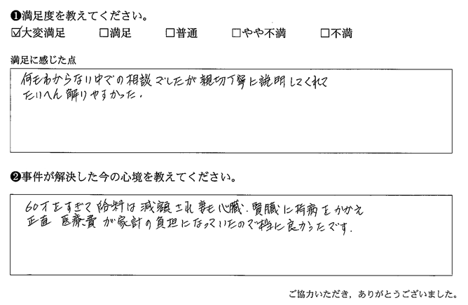 何もわからない中での相談でしたが親切丁寧に説明してくれてたいへん解りやすかった