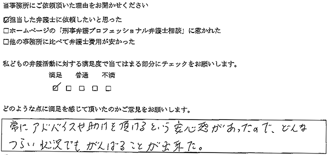 どんなつらい状況でもがんばることが出来た